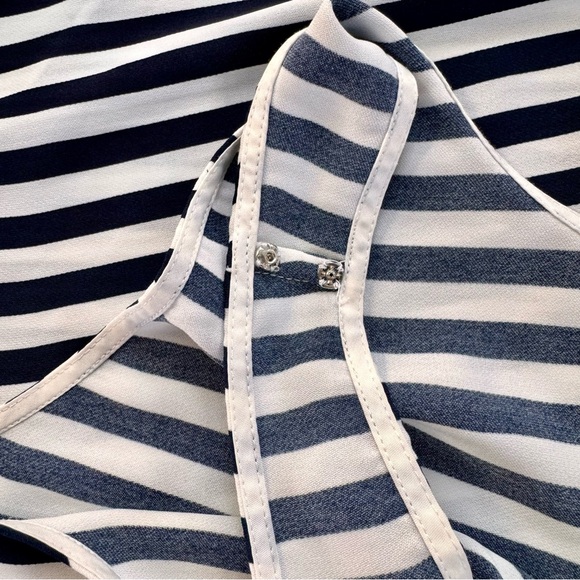 J.Crew Navy White Striped Tank Top Classic Nautical Summer Size 6 - Picture 5 of 8